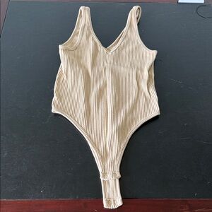 Ribbed One Piece in Cream